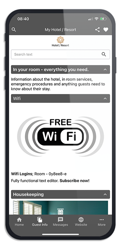 Guest Information for
your hotel and resort